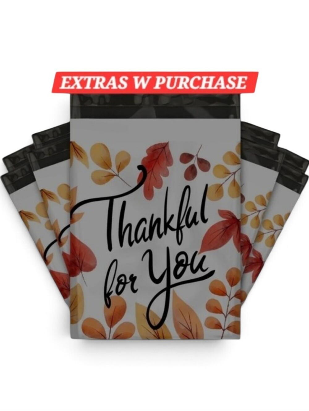 20ct. 10x13 'Thankful For You' Polymailers Random Thank You Cards And Stickers